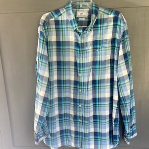 Southern Tide large Men's Blue and Green Plaid Shirt